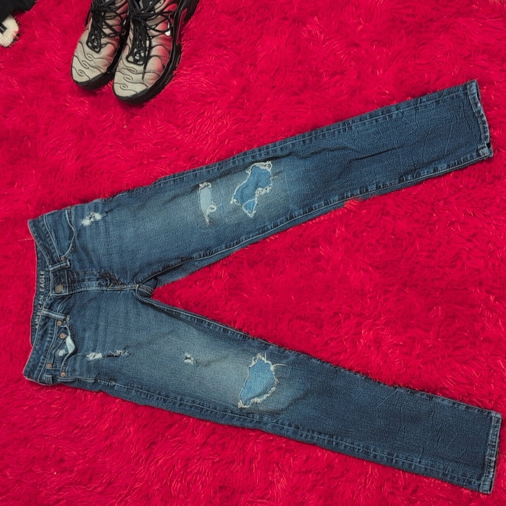 Men's American Eagle Air flex Slim Distressed Blue Jeans